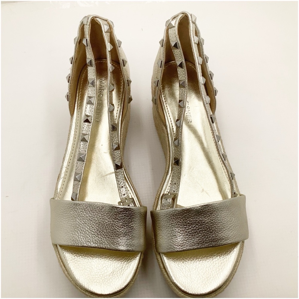 {Marc Fisher} Jazlyn Pebbled Leather Platform Sandals